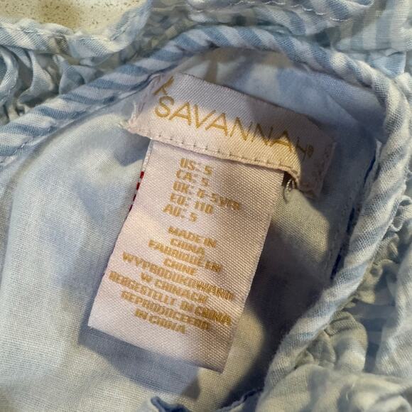 Savannah Toddler Girl 5 Blue Floral Dress - Picture 4 of 5